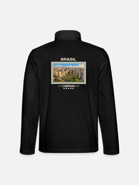 Brasilien Campinas Vintage Reisemarke - Unisex Softshelljacke - Schwarz - Hinten