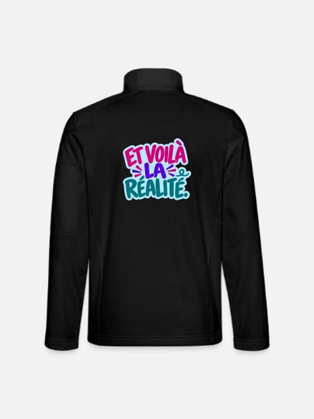 Et voilà – Französischer Spruch - Unisex Softshelljacke - Schwarz - Hinten