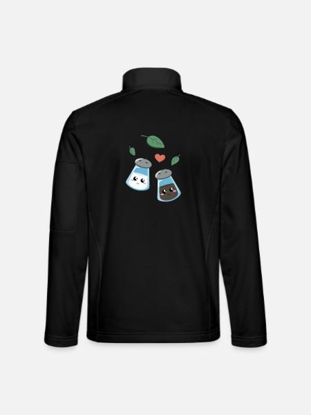 Niedliches Küchenmotiv mit Salz und Pfeffer - Unisex Softshelljacke - Schwarz - Hinten
