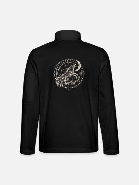 Der Wolf, der den Mond jagt - Unisex Softshelljacke - Schwarz - Hinten