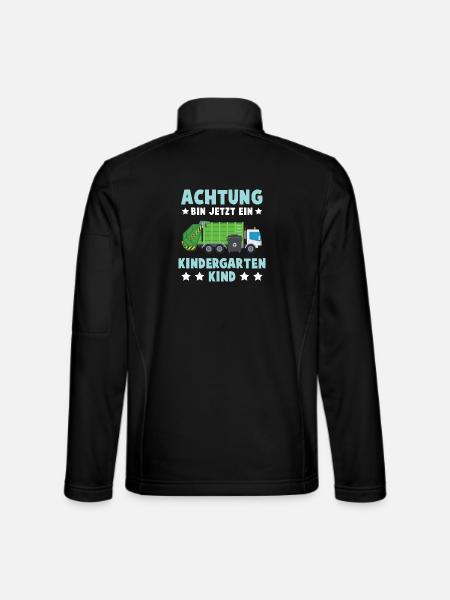 Ich Bin Jetzt Ein Kindergartenkind Müll Auto Mülla - Unisex Softshelljacke - Schwarz - Hinten