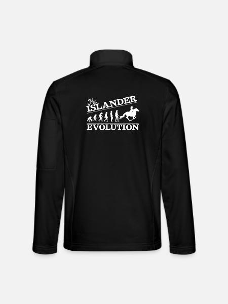 Islander Evolution Shirt - Islandpferd Pferde - Unisex Softshelljacke - Schwarz - Hinten