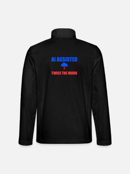 KI unterstützte doppelt so viel Arbeit - Unisex Softshelljacke - Schwarz - Hinten