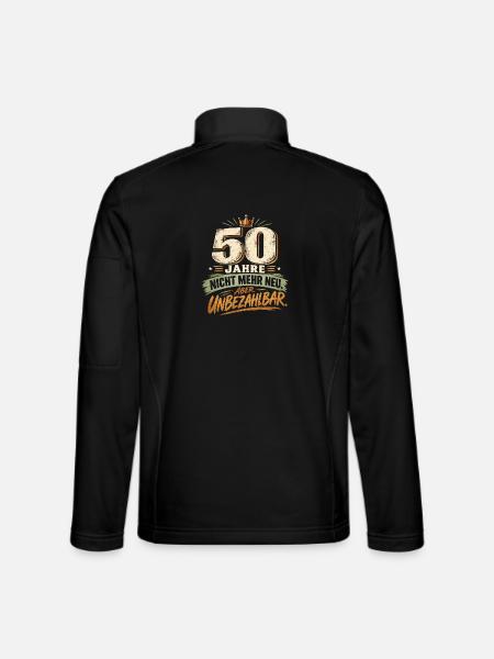  50 Jahre – Nicht mehr neu aber unbezahlbar - Unisex Softshelljacke - Schwarz - Hinten