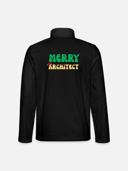 Fröhliches Architekten-Weihnachtspullover-Architekturgeschenk - Unisex Softshelljacke - Schwarz - Hinten