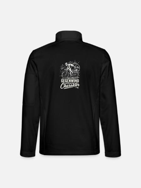 Gegenwind Formt Den Charakter Rennrad Retro Spruch - Unisex Softshelljacke - Schwarz - Hinten