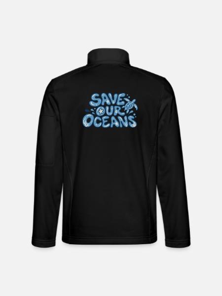 Save Our Oceans - Unisex Softshelljacke - Schwarz - Hinten