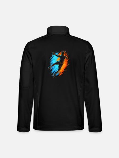 Handballspieler Handballer Kinder Jungen Handball  - Unisex Softshelljacke - Schwarz - Hinten
