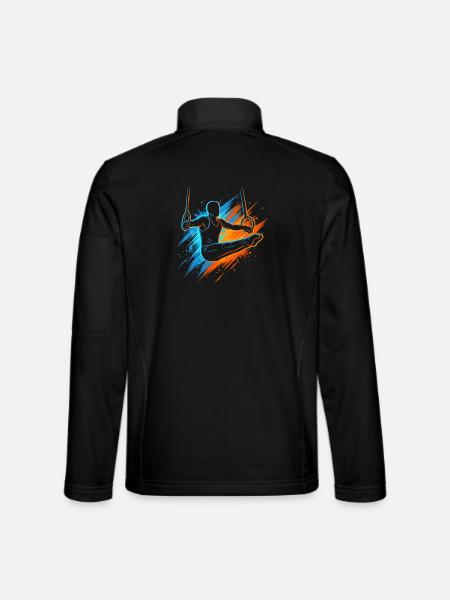 Turner Gymnastik Ringeturnen Ringe Turnen Jungen  - Unisex Softshelljacke - Schwarz - Hinten