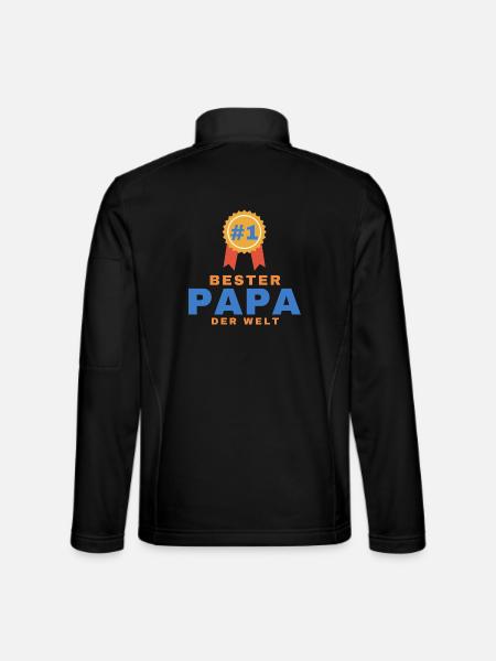 Bester Papa der Welt – Geschenk für Papa - Unisex Softshelljacke - Schwarz - Hinten