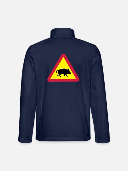 schild wildsau - Unisex Softshelljacke - Navy - Hinten