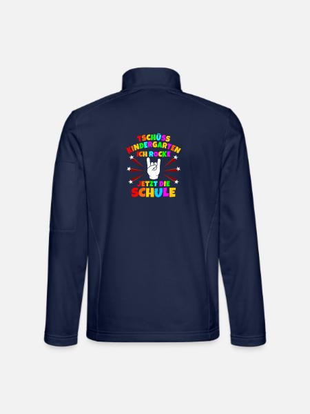 Tschüss Kindergarten Rocke Jetzt die Schule Einsch - Unisex Softshelljacke - Navy