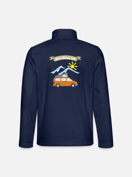 womo ruft - Unisex Softshelljacke - Navy - Hinten