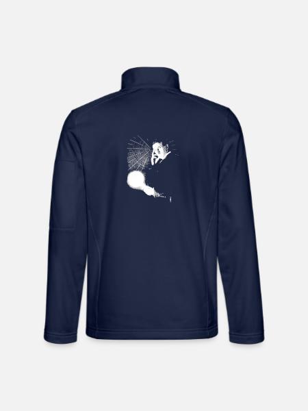 Nikola Tesla mit Glühbirne und Teslaspule - Unisex Softshelljacke - Navy