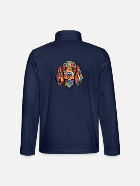 Englischer Cocker Spaniel Hund Buntes Aquarell Haustier - Unisex Softshelljacke - Navy