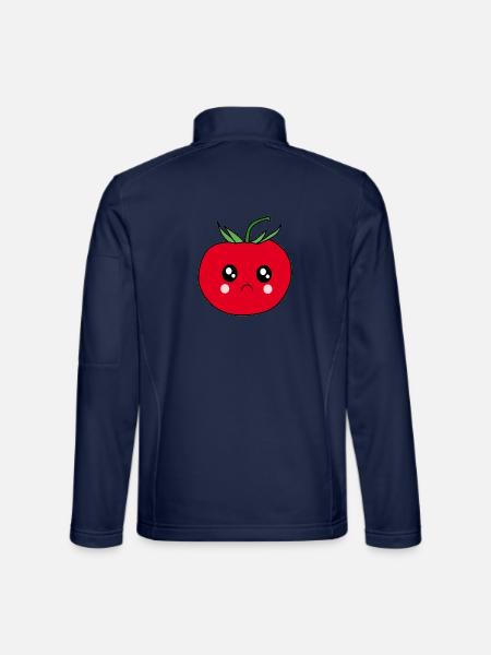 Mürrische Tomate Lustiges Geschenk Wichteln - Unisex Softshelljacke - Navy