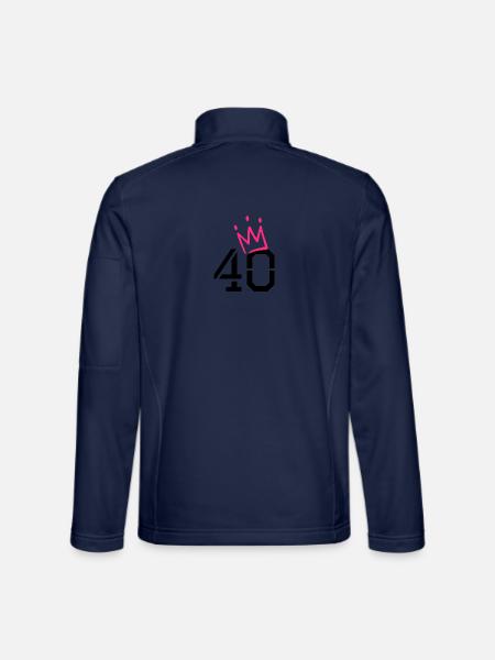 40 crown - 40th birthday - Unisex Softshell Jacket - navy