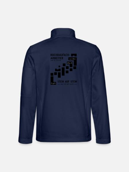 Hochbaufacharbeiter Maurer - Unisex Softshelljacke - Navy - Hinten