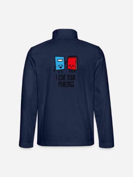Lustige piercer, piercing, I love your piercings - Unisex Softshelljacke - Navy