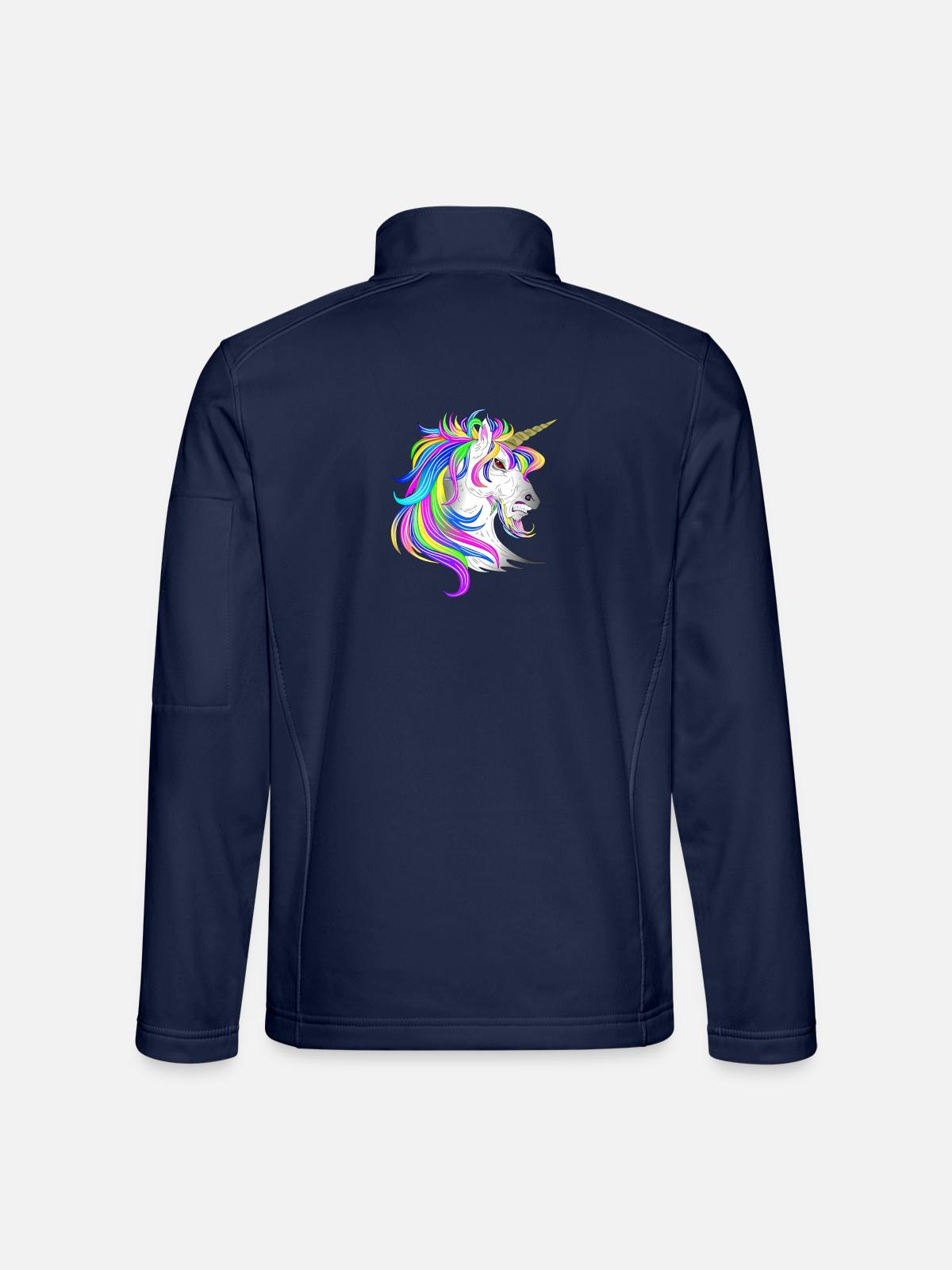 Einhorn wütend - Unisex Softshelljacke - Navy - Hinten