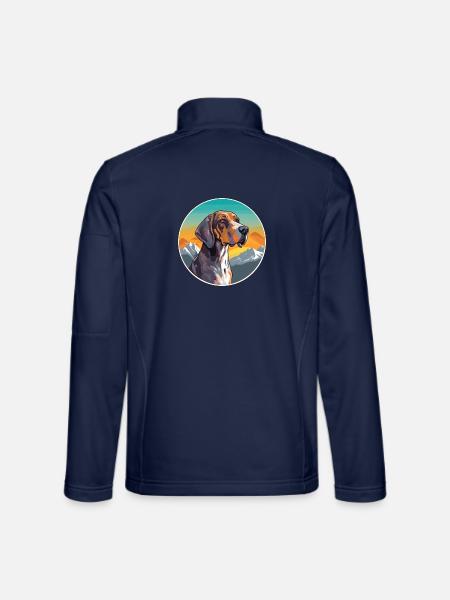 Plott Hund Hund Rasse Cartoon Kawaii Aquarell - Unisex Softshelljacke - Navy - Hinten