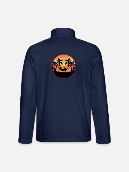 Palm Trees Hammock Sunset - Unisex Softshell Jacket - navy