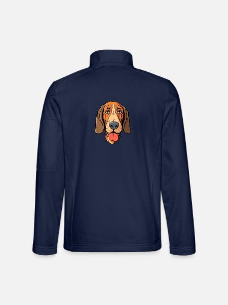 Dunker Hunderasse Cartoon Kawaii Illustration - Unisex Softshelljacke - Navy - Hinten