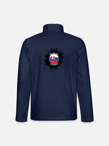 Bratislava Skyline Slowakei Flagge Reisesouvenir - Unisex Softshelljacke - Navy