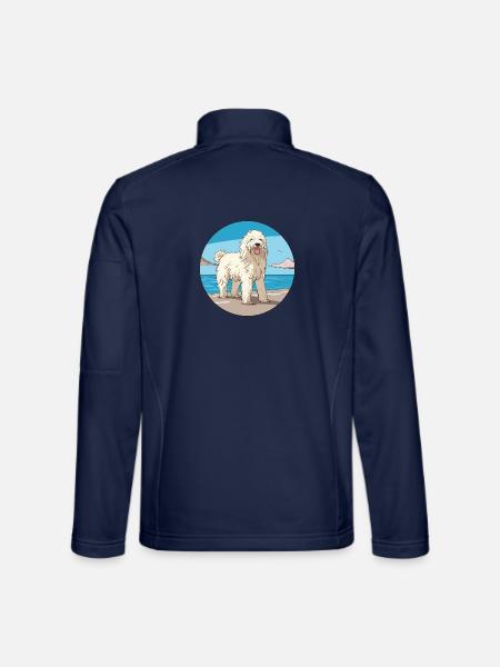 Komondor Hunderasse Karikatur Kawaii Clipart Hund Haustier - Unisex Softshelljacke - Navy - Hinten