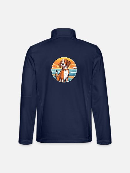 Estnischer Hund Rasse Cartoon Kawaii Clipart - Unisex Softshelljacke - Navy - Hinten