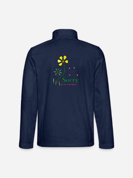 Sorry, wie war die Frage? - Unisex Softshelljacke - Navy - Hinten