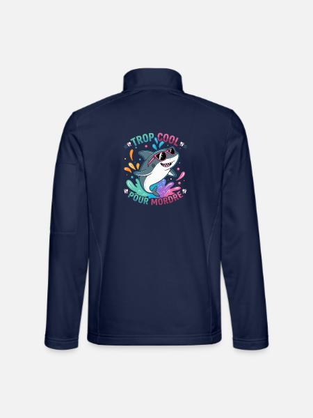 Hai zu cool zum Beißen - Unisex Softshelljacke - Navy - Hinten