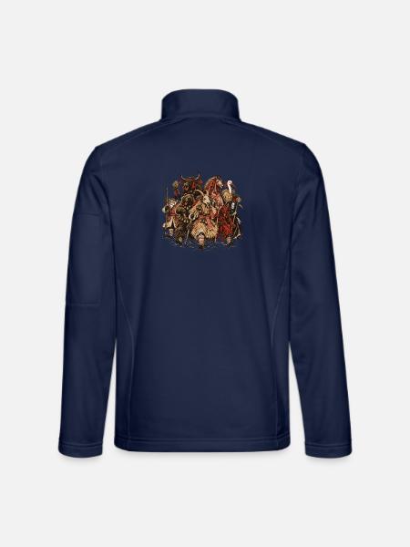 Polnische Weihnachtssänger – slawisches Folklore-Design - Unisex Softshelljacke - Navy - Hinten