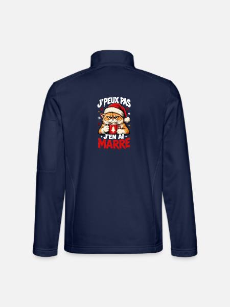 Weihnachtsblas-Katze trinkt ihren Becher - Unisex Softshelljacke - Navy - Hinten