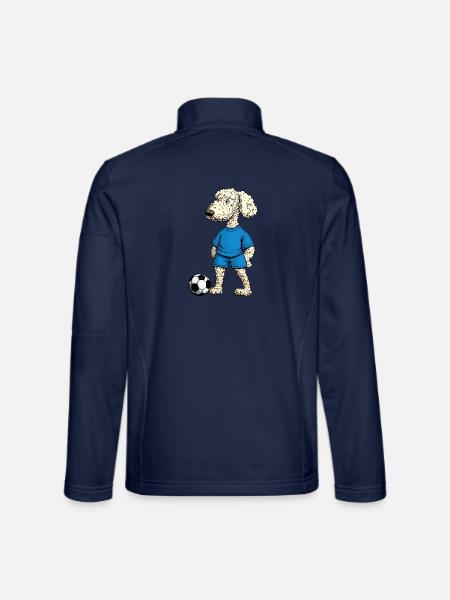 Pudel Fussballer Hund - Unisex Softshelljacke - Navy
