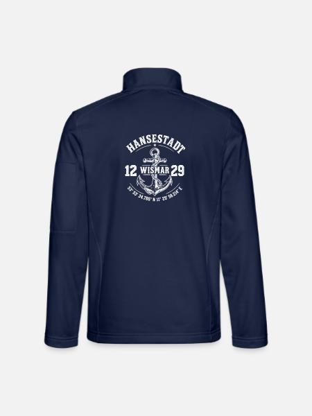 Hansestadt Wismar - Ostsee - MV - Anker - Unisex Softshelljacke - Navy - Hinten