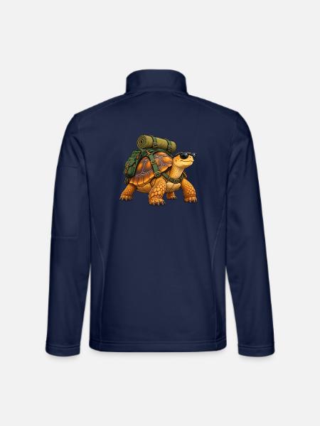 Wandernde Schildkröte - Unisex Softshelljacke - Navy - Hinten