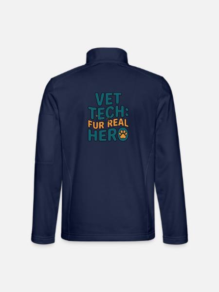 Fur Real Hero – Hunderettungsabzeichen - Unisex Softshelljacke - Navy - Hinten
