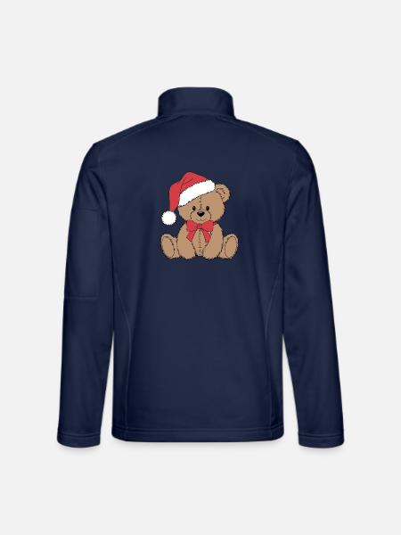 Gemütlicher Weihnachtsteddybär - Unisex Softshelljacke - Navy - Hinten
