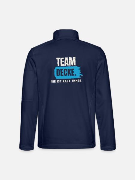 Team Decke – mir ist kalt - Unisex Softshelljacke - Navy - Hinten
