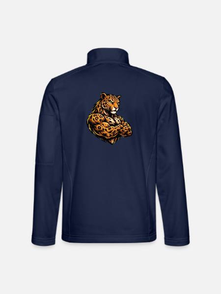 Muskel Leopard Krieger - Unisex Softshelljacke - Navy - Hinten