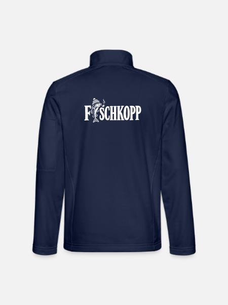 Fischkopp - Fisch - Nordsee - Ostsee - Spruch - Unisex Softshelljacke - Navy - Hinten