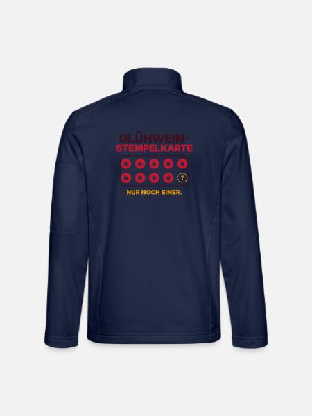 Glühwein-Stempelkarte - Unisex Softshelljacke - Navy - Hinten