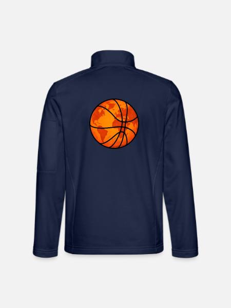 Basketball Weltkugel Globus Erdkugel Sport Shirt - Unisex Softshelljacke - Navy - Hinten