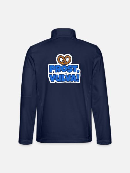 Prost, Vulva! Brezel Sticker - Unisex Softshelljacke - Navy - Hinten