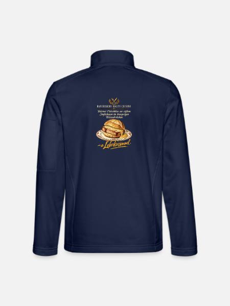 Bayerische Haute Cuisine Leberkassemmel - Unisex Softshelljacke - Navy - Hinten