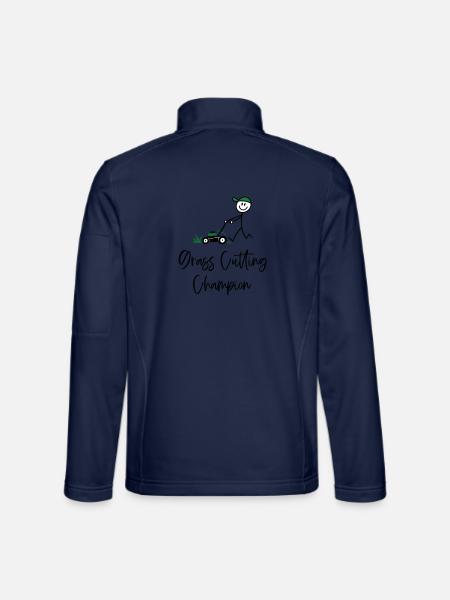 Grass Cutting Champion – Rasenmäher Humor - Unisex Softshelljacke - Navy - Hinten