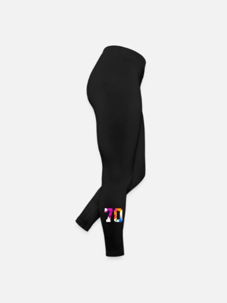 NUMMER 70 JAHRE ALT 70. GEBURTSTAG - Frauen Jersey Leggings - Schwarz - Rechts