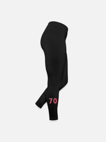 70. 70 JAHRE. 70-JÄHRIGES JUBILÄUM. 70-JÄHRIGES JUBILÄUM. - Frauen Jersey Leggings - Schwarz - Rechts