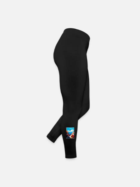 Crète Grèce Affiche de voyage vintage WPA Souvenir - Legging en jersey Femme - noir - Droite